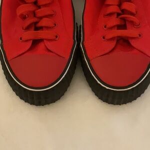 P.F flyers hi tops red